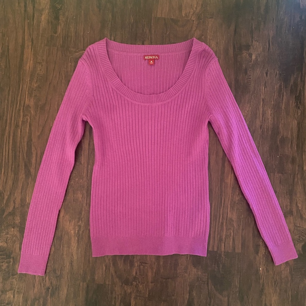 Purple/Pink Long Sleeve Sweater Merona Medium